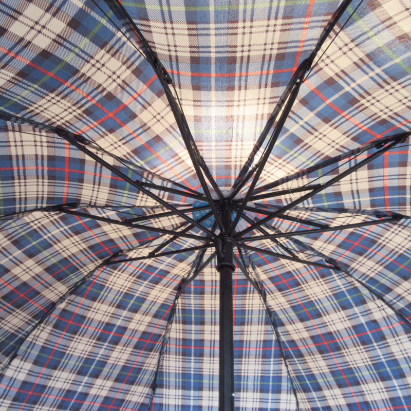 防水涤丝纺印花雨伞布-现货批发格子防水涂银雨伞布料面料