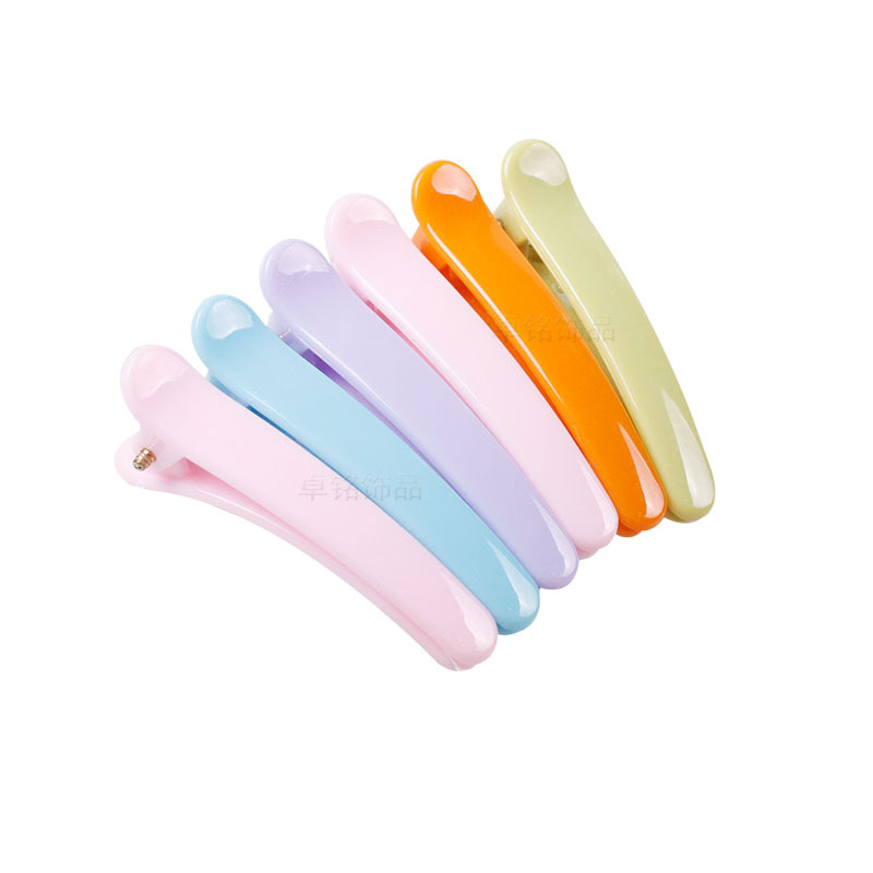 Zhuoming Classic European Korean Candy Duckbill Clip 4.9cm Bangs Crocodile Clip Plastic Side Clip Color Hair Beauty Clip