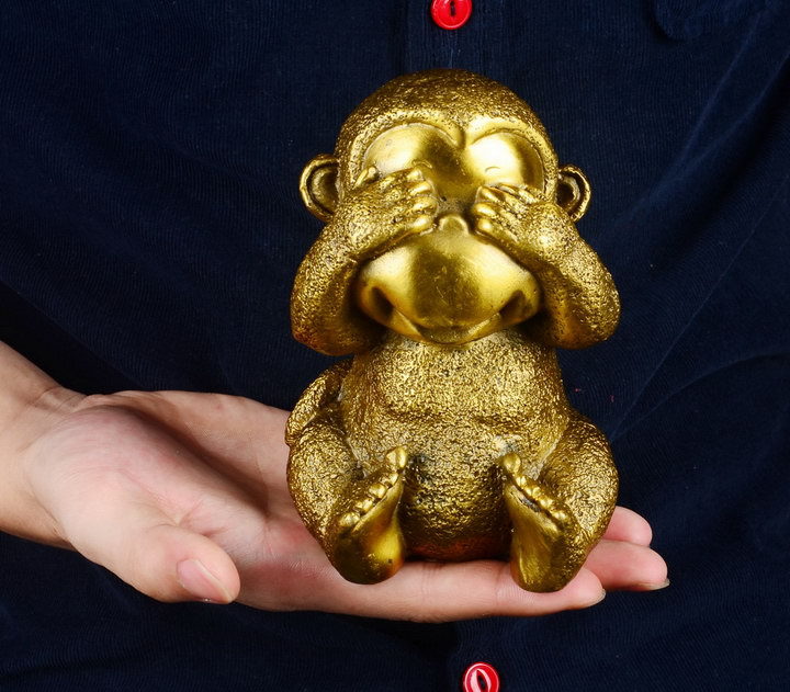 纯铜开运富贵四不猴家居装饰品客厅十二生肖风水摆件金属工艺品