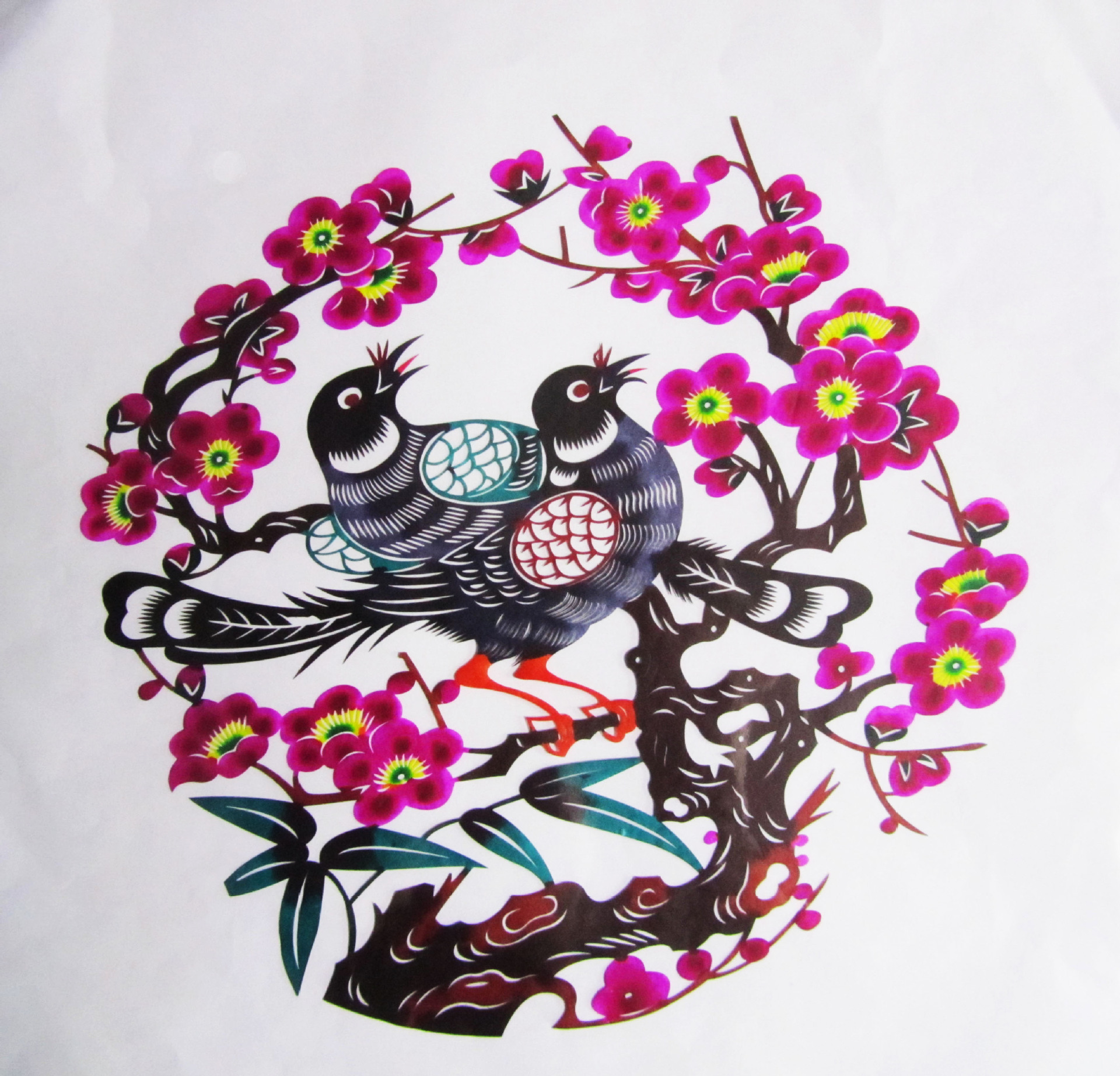 陕西民间手工艺术品新款民间工艺剪纸单张彩色厂家批发支持定制