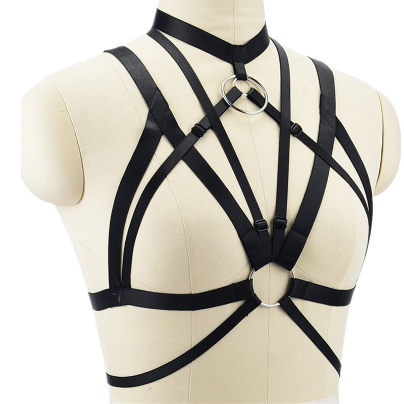 欧美饰品 黑色性感绑带 时尚束缚松紧带文胸 body harness
