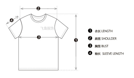 短袖测量示意图图片