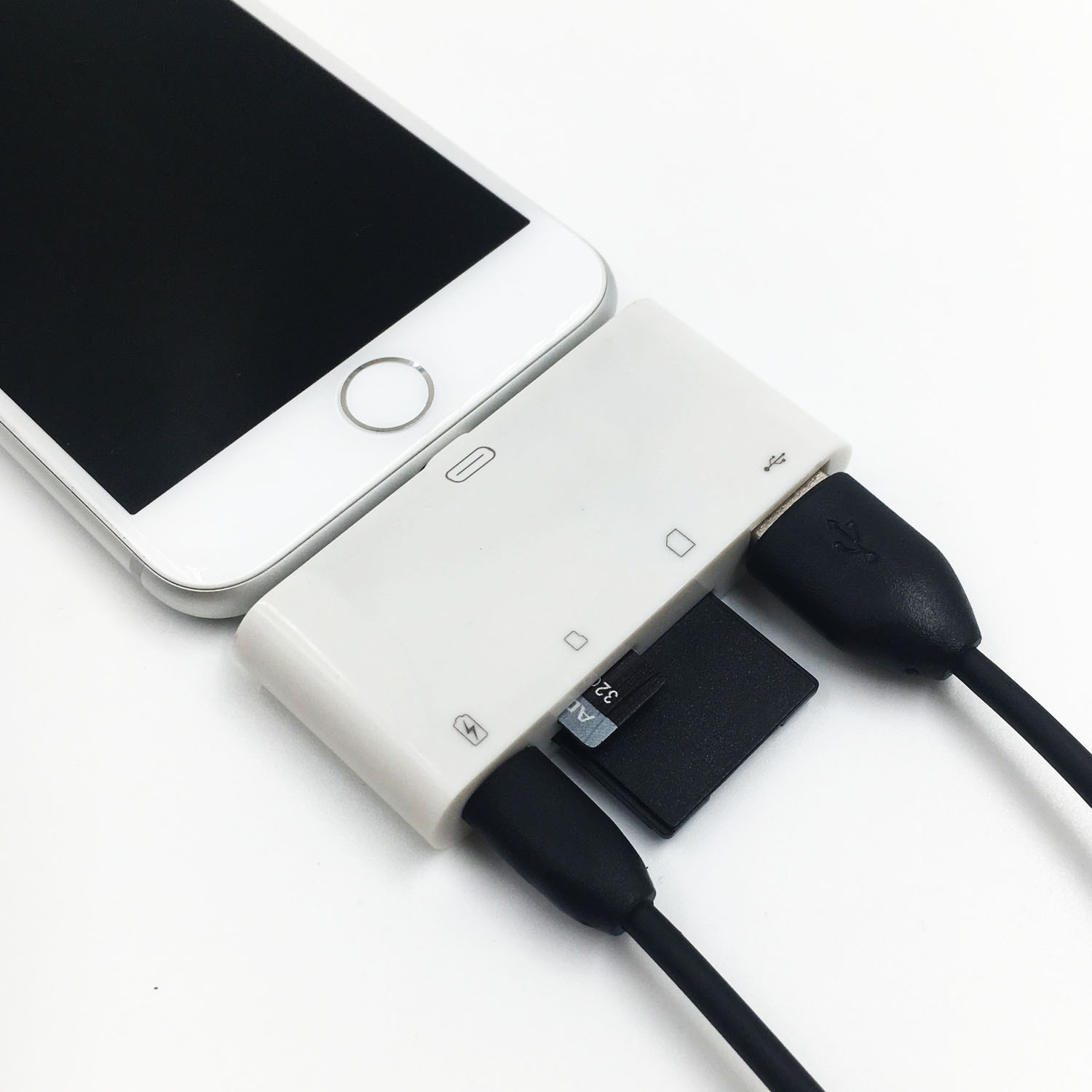 苹果平板电脑四合一多功能读卡器 iphone8x lightning读卡器