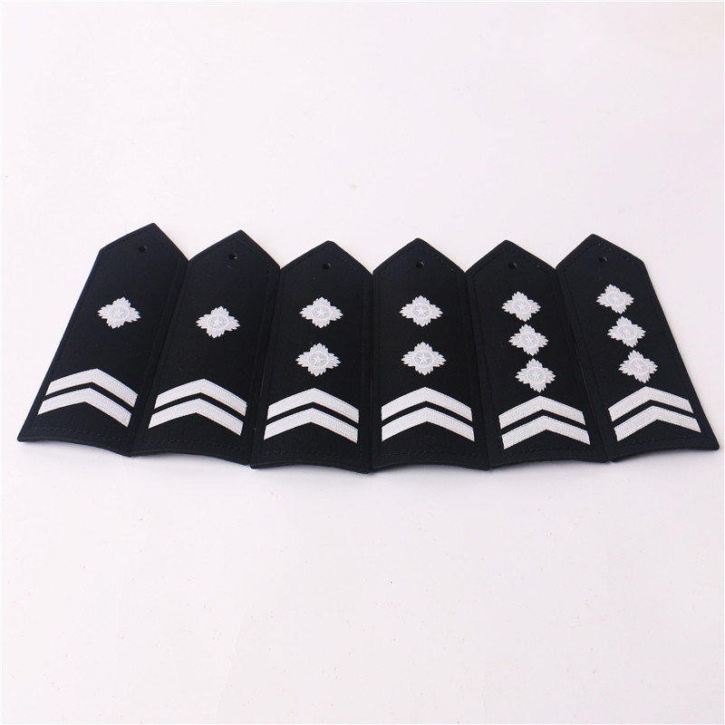 新款保安服硬肩章 肩牌套筒肩章硬布弧形臂章金属铁两拐一两星肩