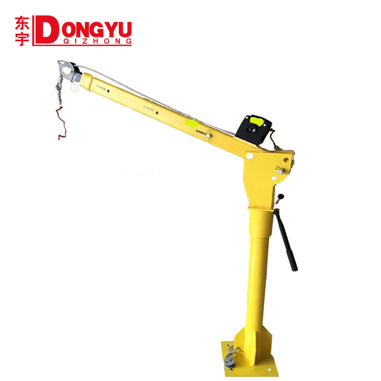 保定1000公斤车载微型起重吊机12v/24v小型折臂随车吊车载小吊机