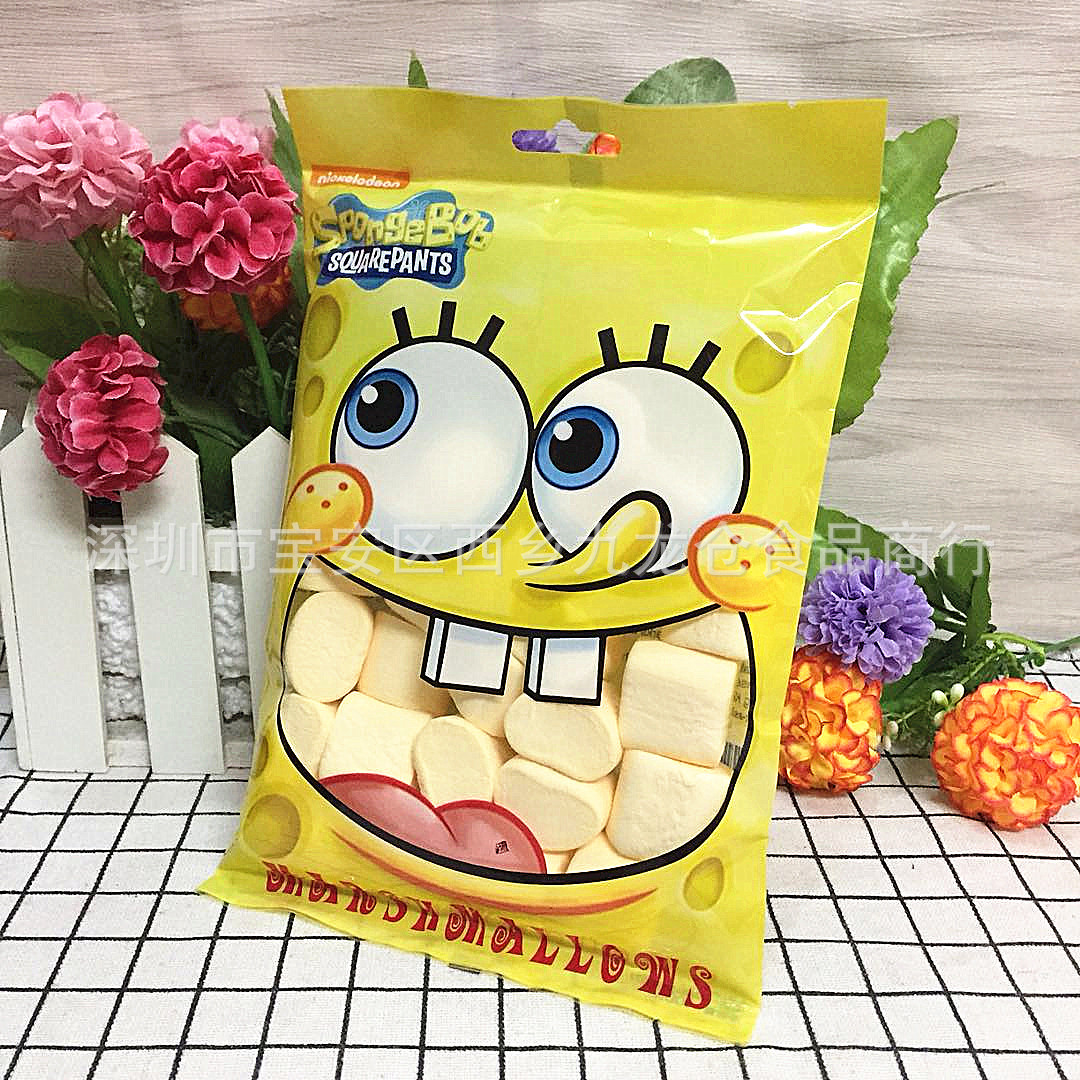 香港进口 blj海绵宝宝棉花糖芒果味100g*48包/箱 批发