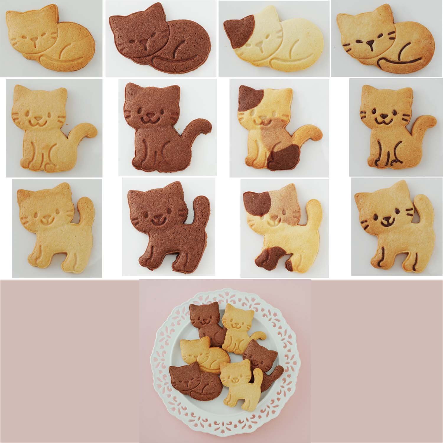 三只小猫饼干模 猫咪卡通饼干模具 曲奇压花器 蛋糕diy烘焙工具