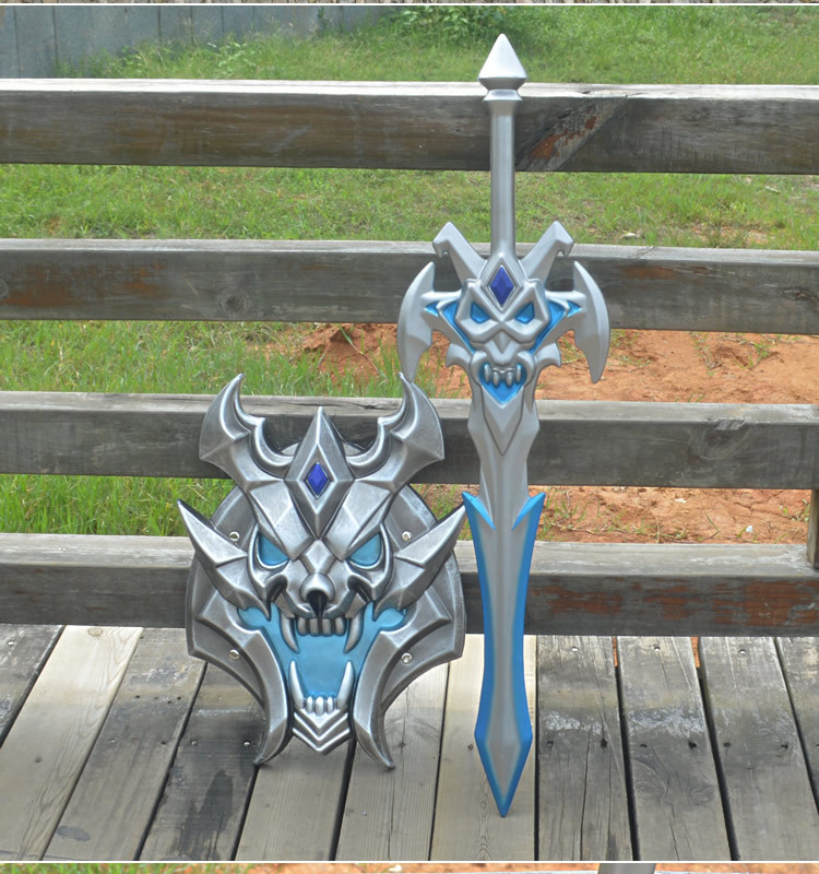 王者武器亚瑟死亡骑士剑盾cos表演道具荣耀玩具剑盾模型大号1米