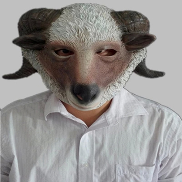 绵羊山羊面具 动物喜羊羊面具 山羊头套 动漫cos恶搞吓人道具酒吧