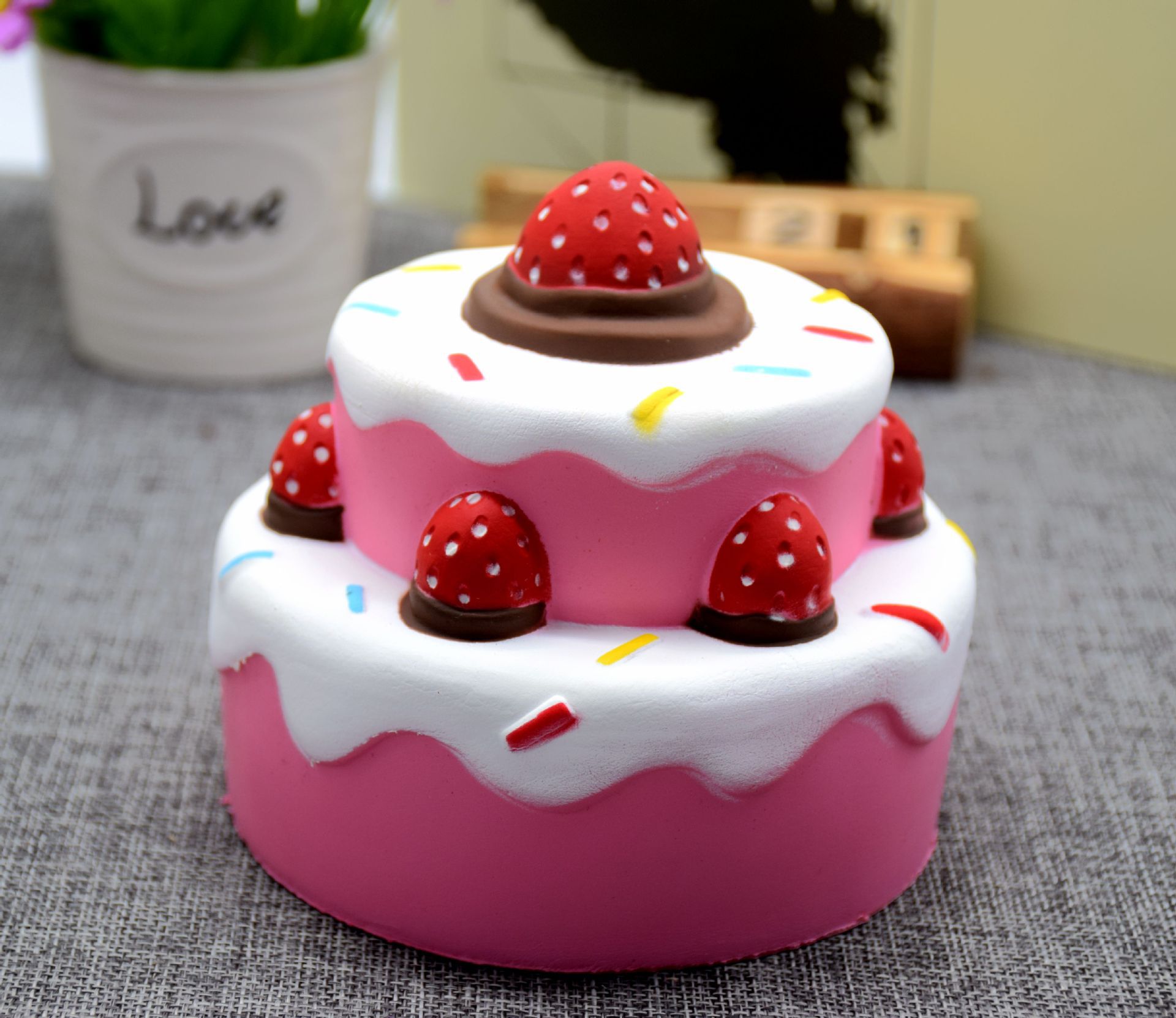 pu慢回弹玩具squishy 仿真三层草莓蛋糕 儿童玩具 厂家直销