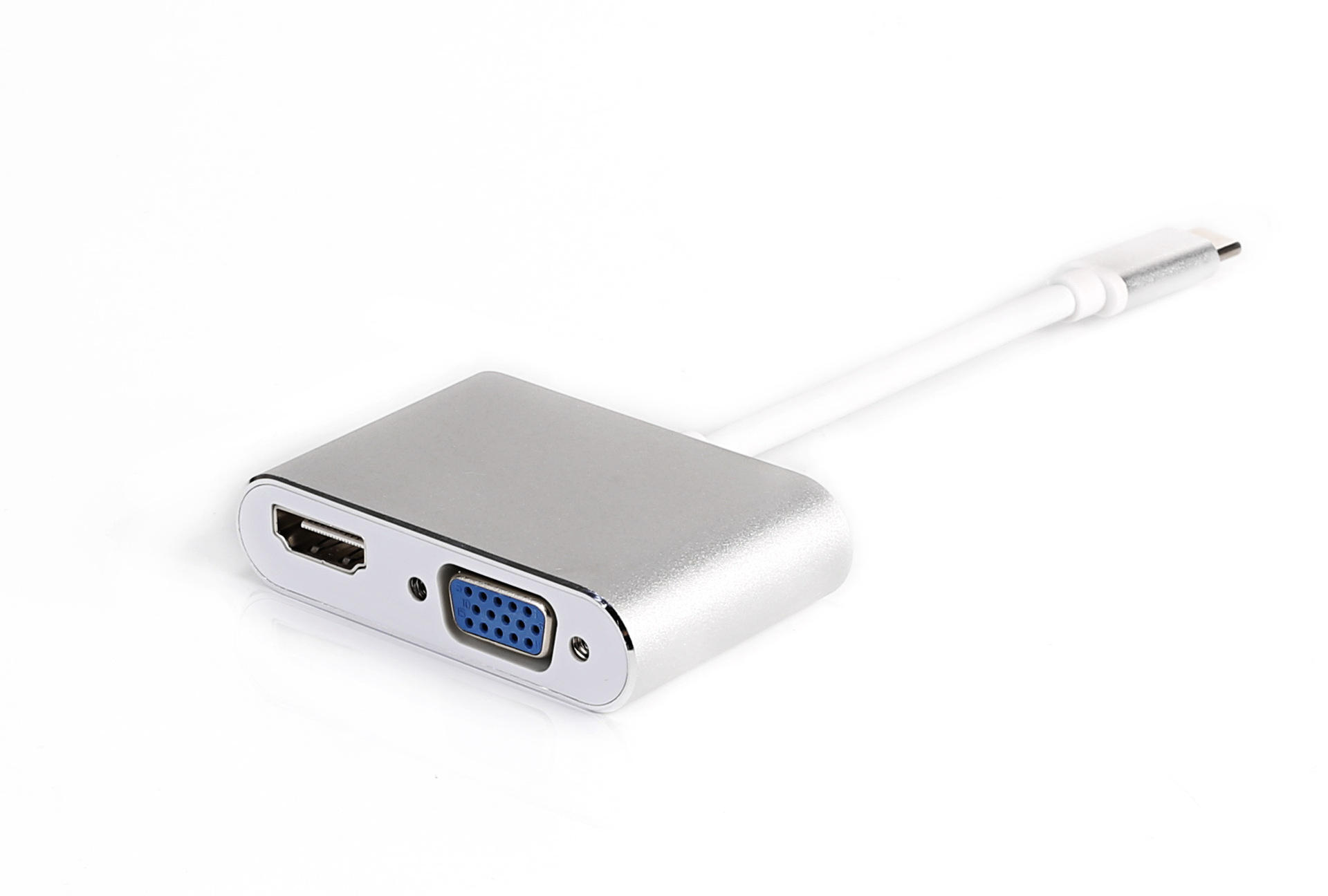 type-c转hdmi vga转接线 type-c to vga  hdmi二合一同屏转换器