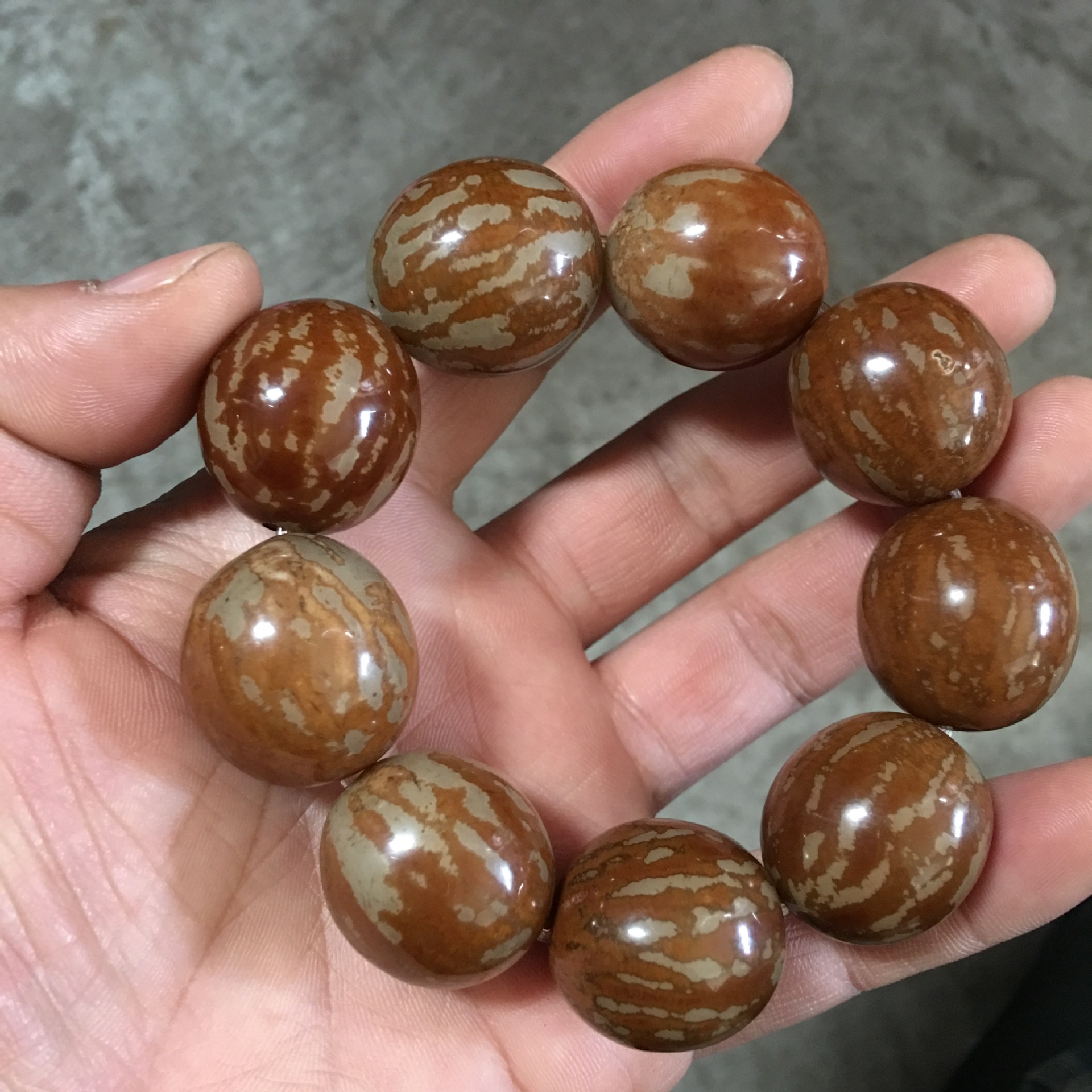 大花根菩提子 虎斑大花根手串白玉菩提根手串男女款佛珠念珠