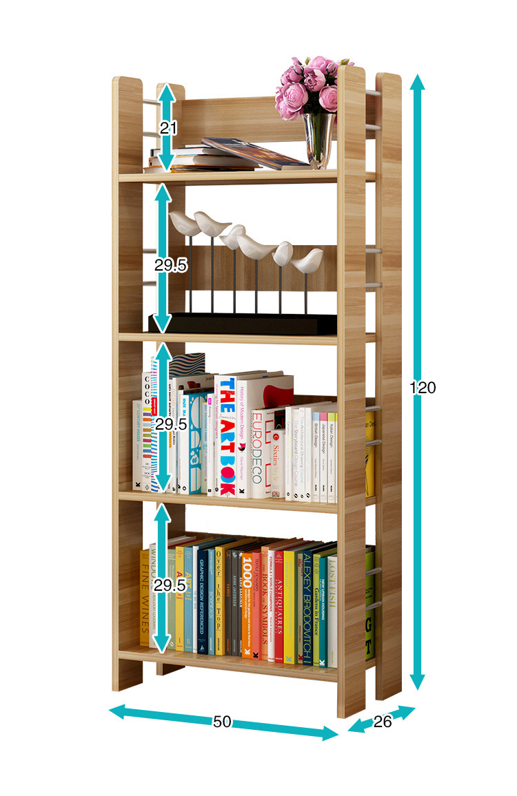 简易组合书架 简约多层置物架 创意木质书架柜 成列组合储物展示