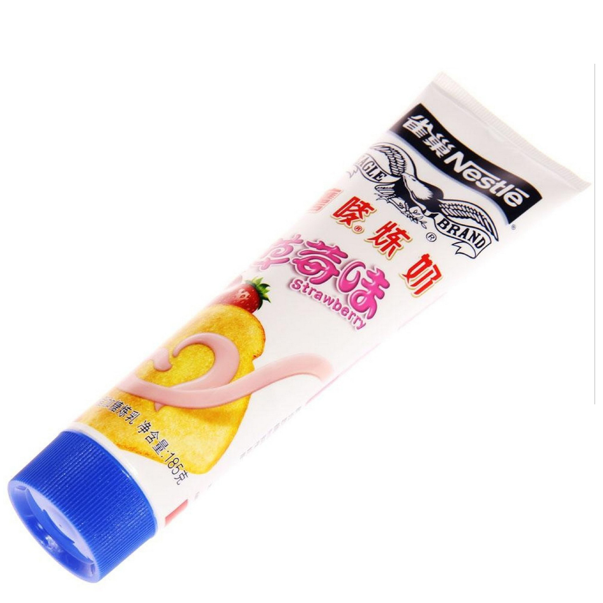 鹰唛炼奶3种口味 1盒*6支*185g 原味草莓巧克力味 面包