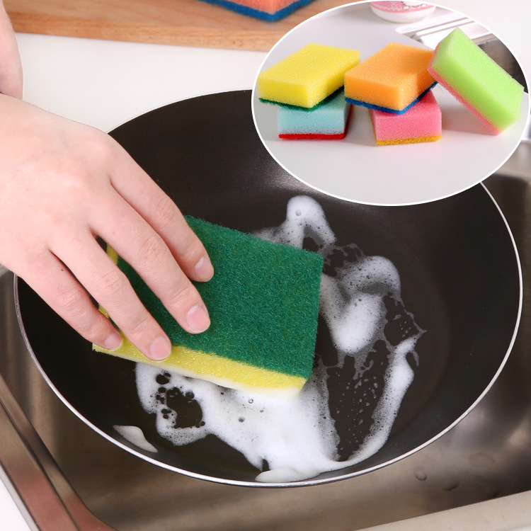 Color Double-Sided Washing Bowl Washing Pot Rag Scouring Pad Kitchen Cleaning Brush Cleaning Magic Magic Spong Mop