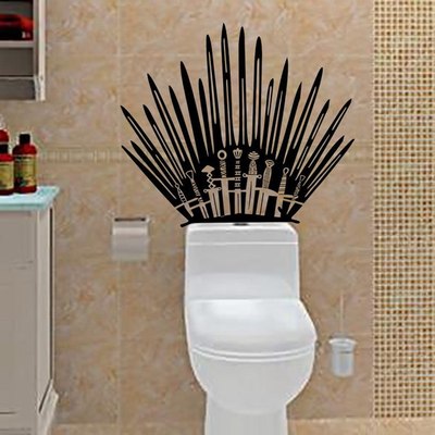 b125权利的游戏道具铁王座贴纸精雕创意墙贴马桶贴外贸爆款批发