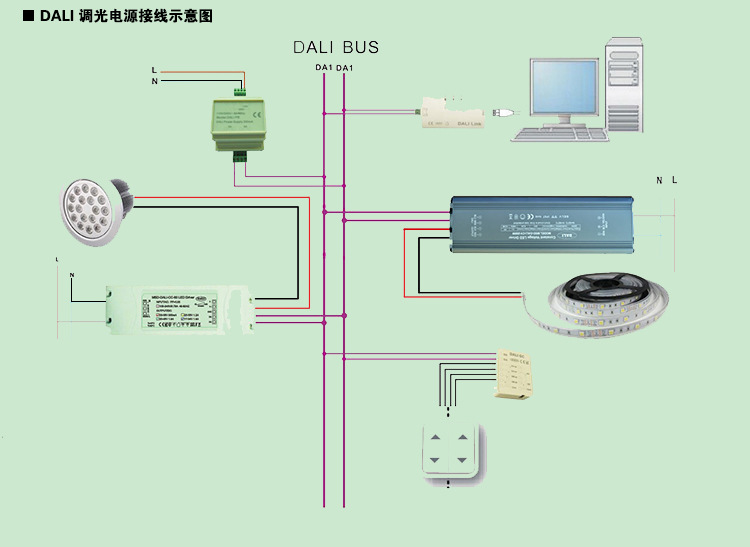 调光灯接线图图片