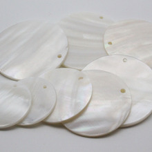 diy手工创意制作材料包饰品配件 天然贝壳淡水贝圆片长款几何耳环