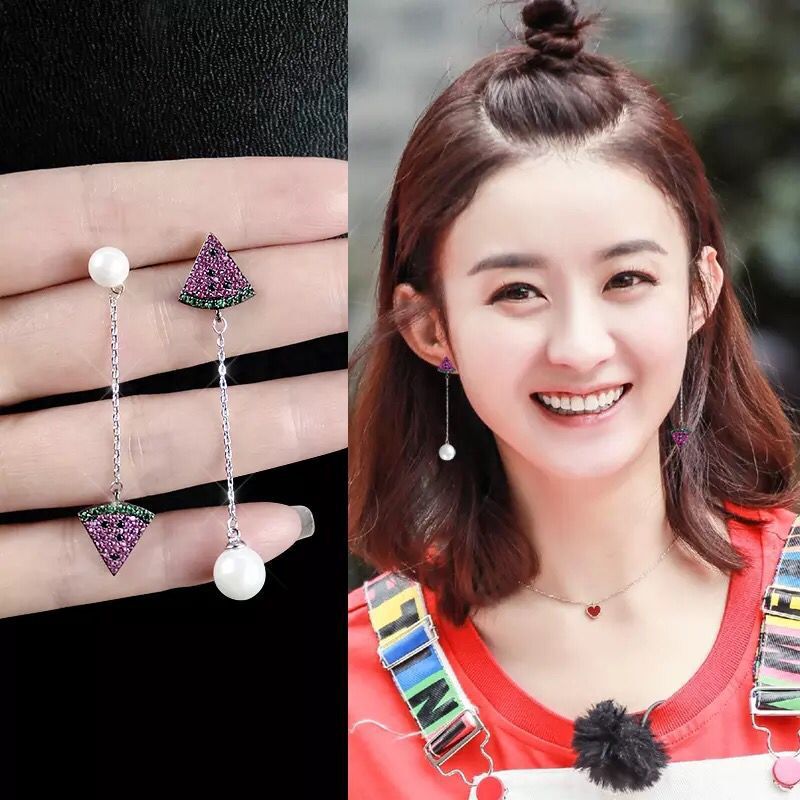 春风十里不如你周冬雨小红同款耳环耳钉女珍珠超仙气质明星中餐厅