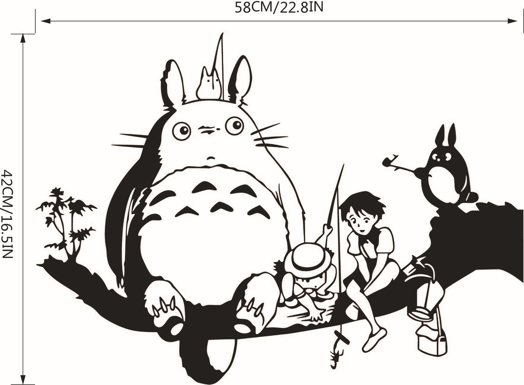 跨境热卖款创意黑猫墙贴可移除动漫卡通儿童房家居装饰画9435