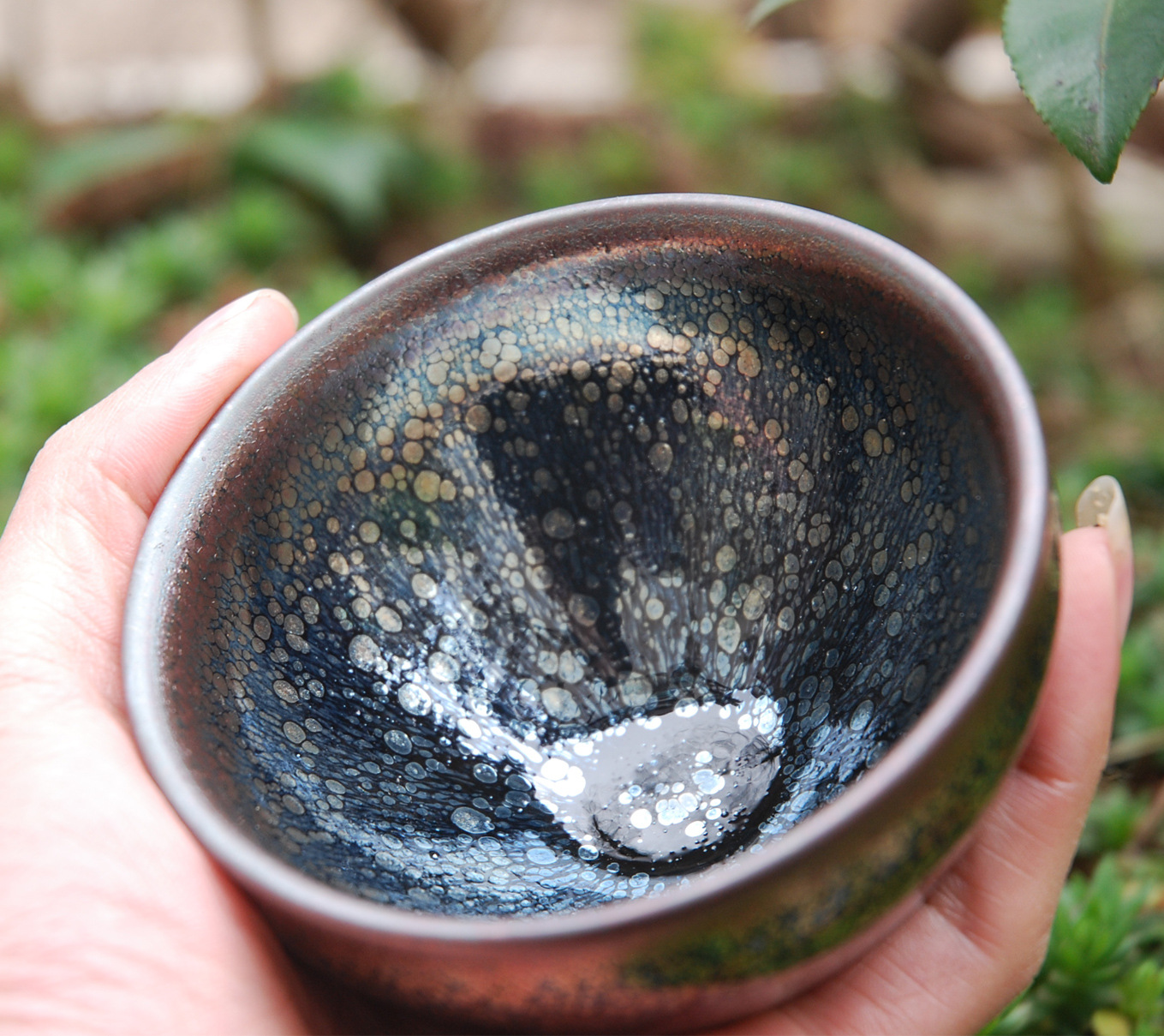 菊花斗笠建盏 纯手工拉胚铁胎油滴鹧鸪斑功夫茶具茶杯品茗杯批发