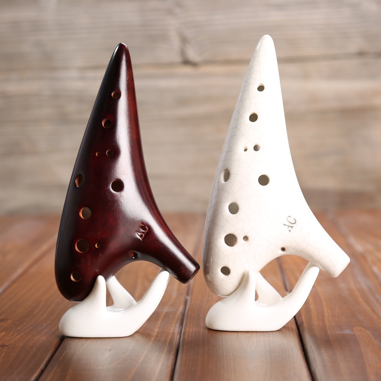 12孔熏烧陶笛十二孔复古原色陶笛中音c调音质上乘送教材厂家直销