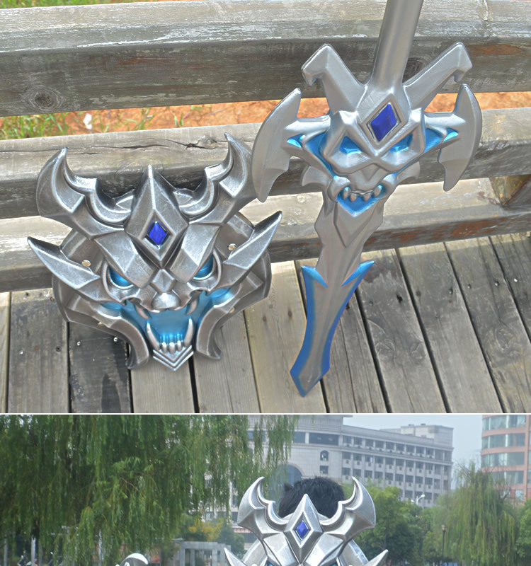 王者武器亚瑟死亡骑士剑盾cos表演道具荣耀玩具剑盾模型大号1米