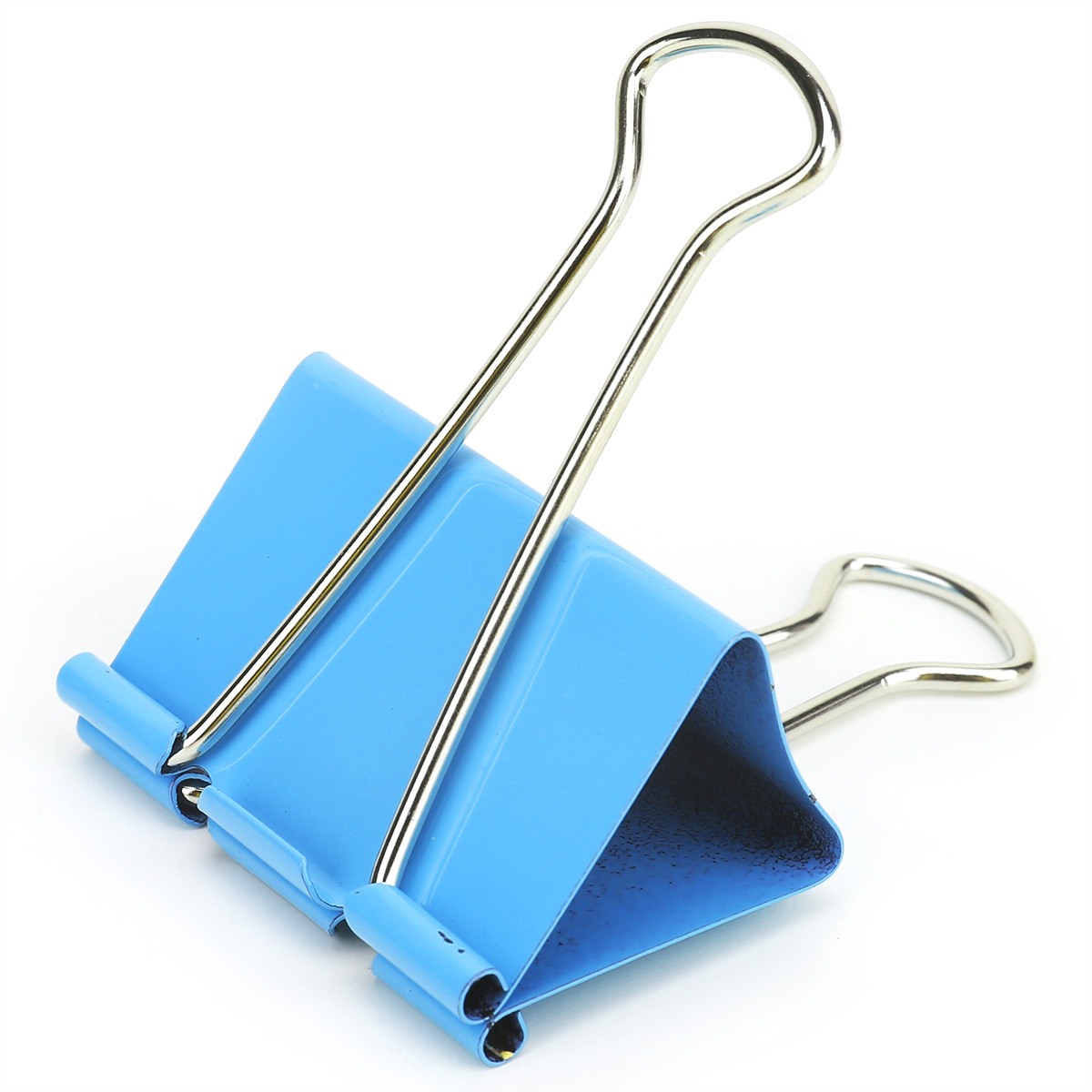 得力8554es长尾夹彩色25mm中号u型夹票据夹4#金属燕尾夹48只桶装