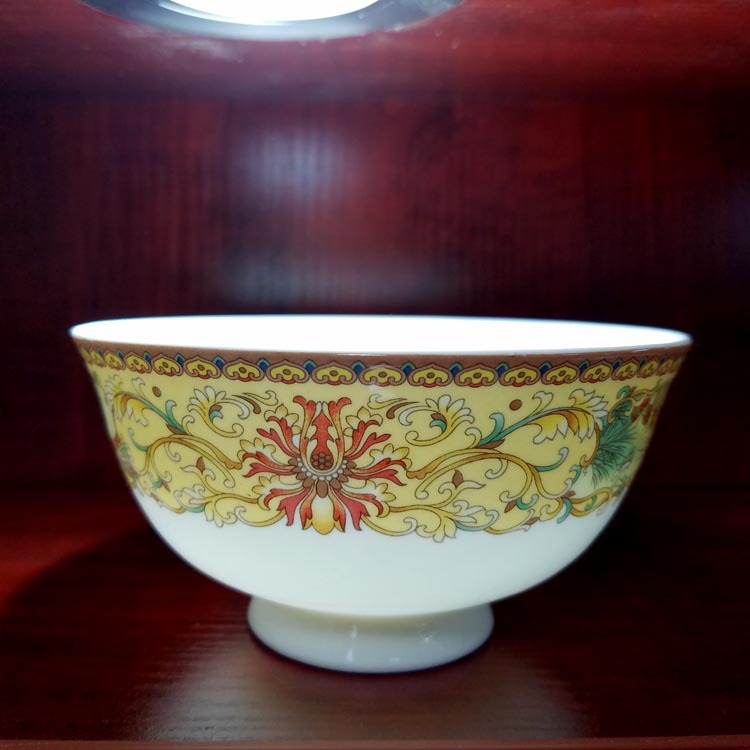 景德镇瓷做寿碗高脚碗高温陶瓷碗米饭碗寿碗寺庙加字定制万寿无疆