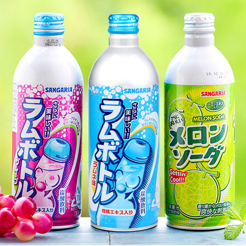夏日必备日本进口sangaria新加利亚波子汽水碳酸饮料500ml24瓶