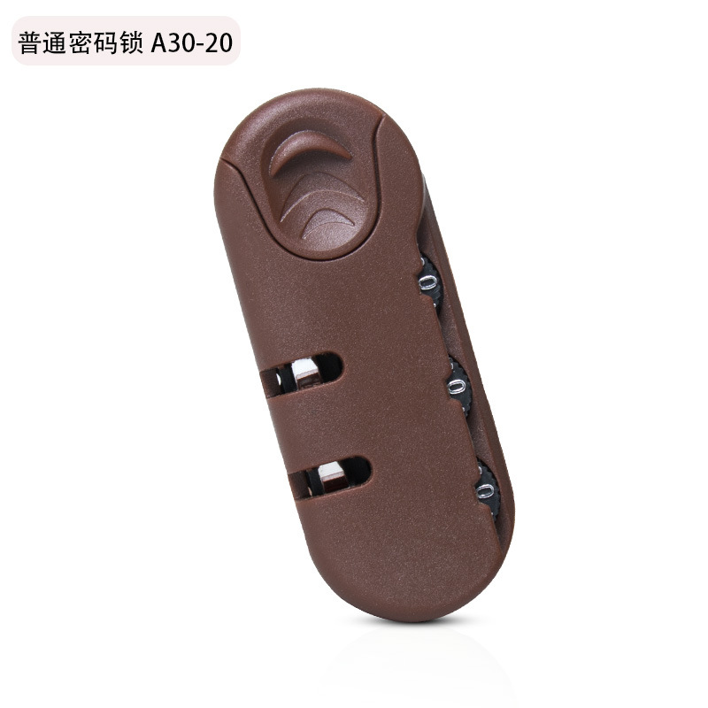 现货三位塑料固定锁拇指锁塑料芯铝芯锁箱包密码锁行李箱防盗锁