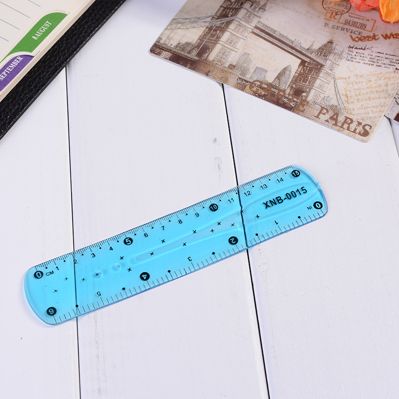 Creative Color PVC Plastic 15cm Soft Ruler Bookmark Ruler Raw Office Measurement Study Stationery Wholesale