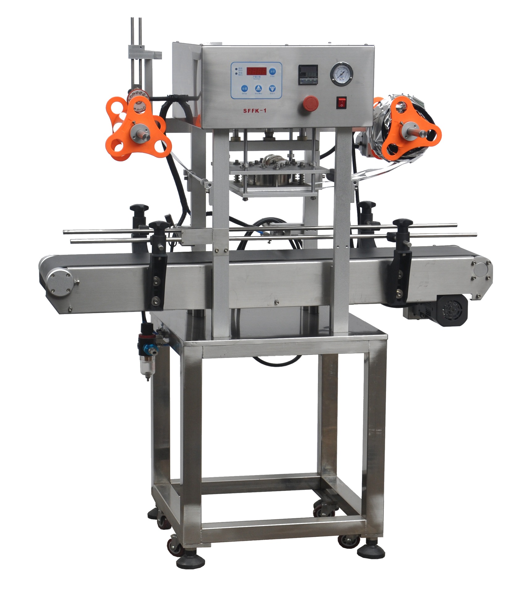 sffk-1广口瓶封口机 塑料瓶大瓶口铝箔膜自动封口机 单头封口机