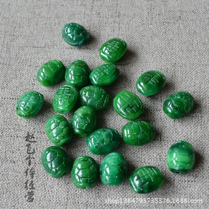13*11*8mm干青翡翠龟壳 富甲天下 diy饰品配件