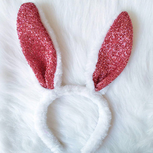 圣诞节复活节头饰兔子头箍cos兔女郎发箍兔耳朵头扣儿童创意礼物