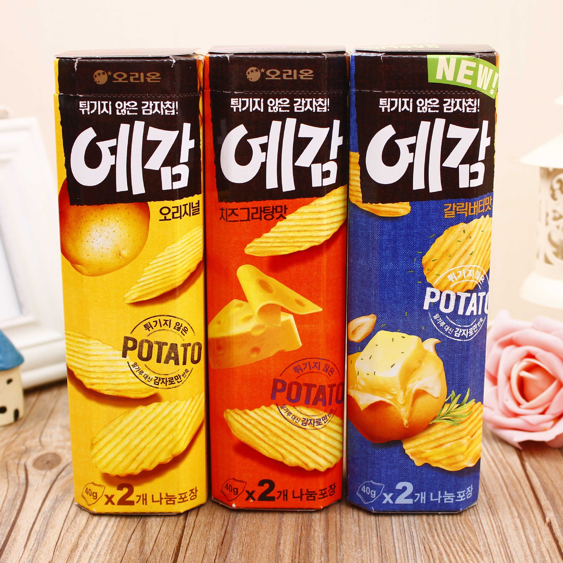 韩国进口食品批发好丽友非油炸薯片80g休闲膨化零食20盒/箱
