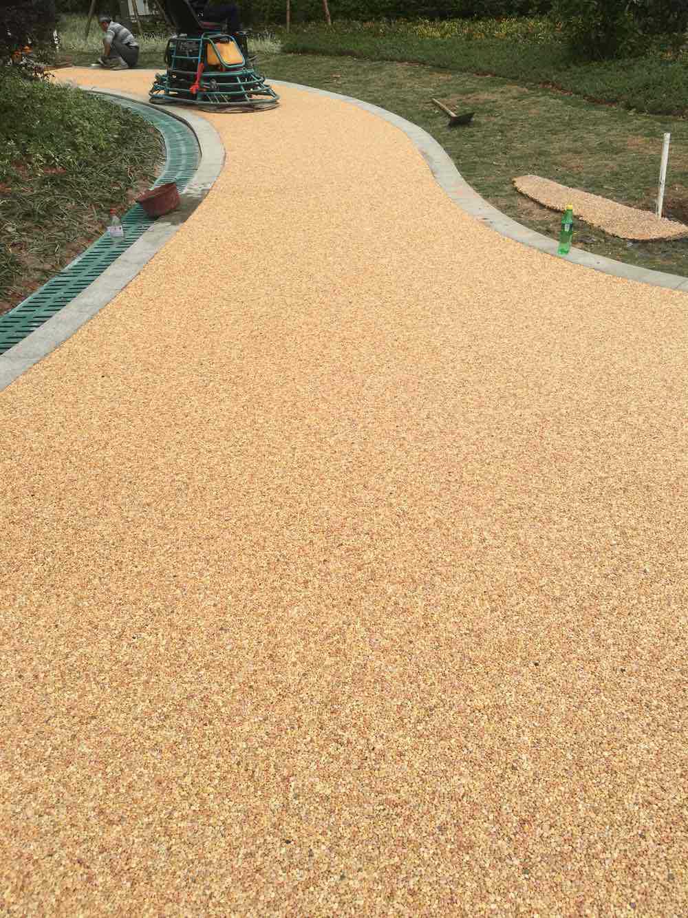 厦门聚氨酯透水胶粘石,生态透水路面,海绵城市透水胶粘石