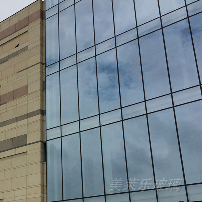 定制加工low-e中空玻璃 灰蓝色反光隔热幕墙lowe玻璃 广州