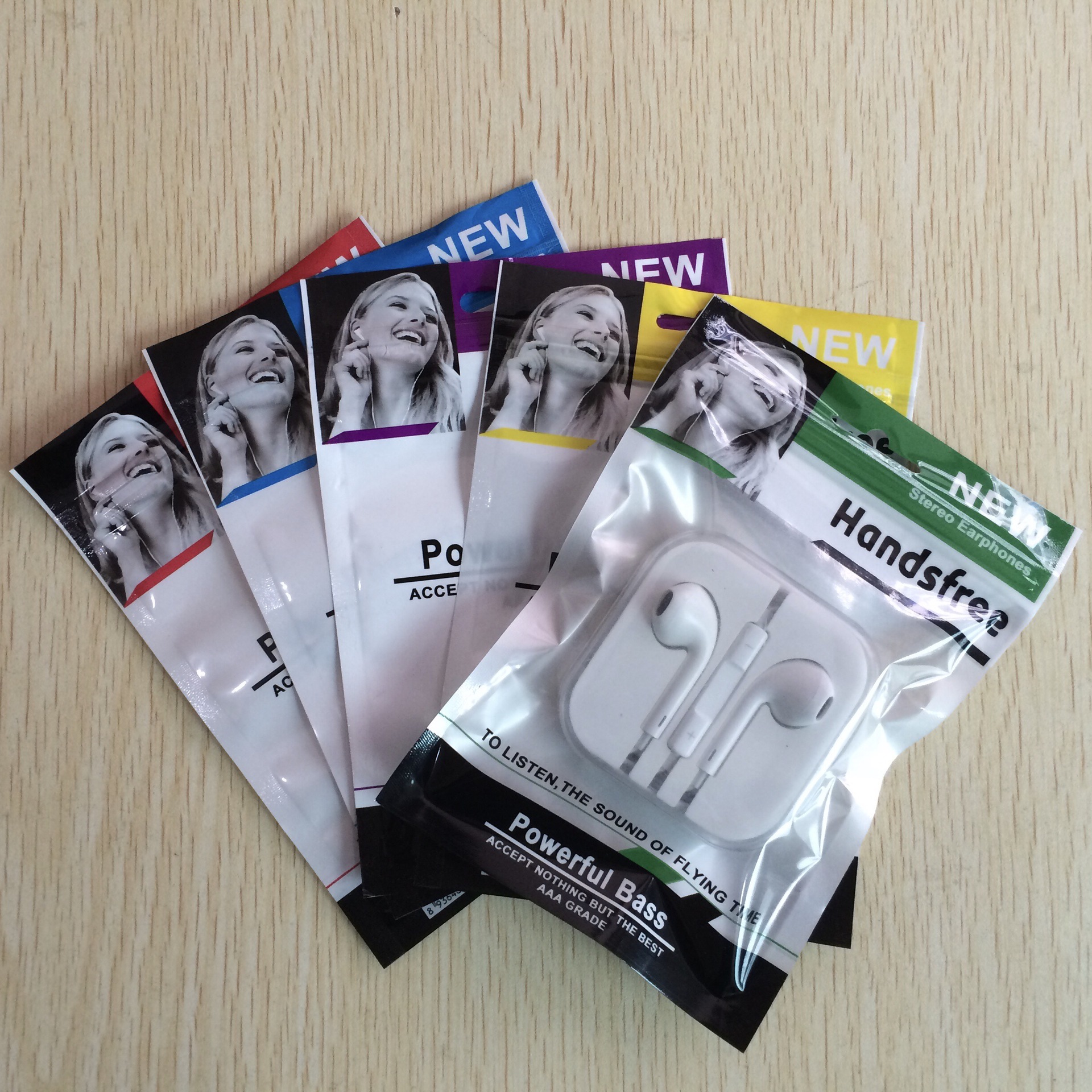 塑料袋彩色耳机线包装袋 面条耳机线包装袋 自封袋 珠光袋10.5*15