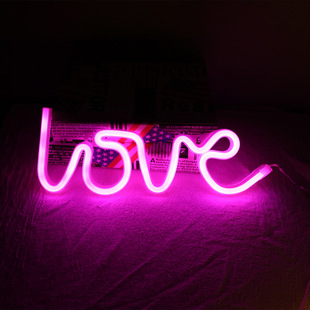 led字母小夜灯霓虹灯个性love造型ins少女心室内浪漫房间装饰台灯