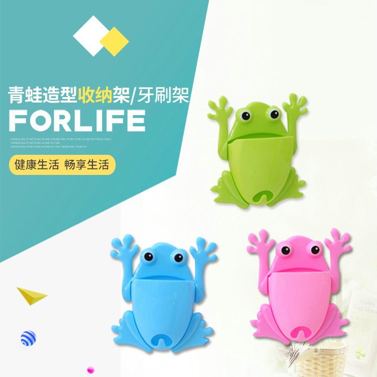 G2 Creative Stylish and Versatile Frog-Shaped Toothbrush Holder Frog Toothbrush Rack Bags