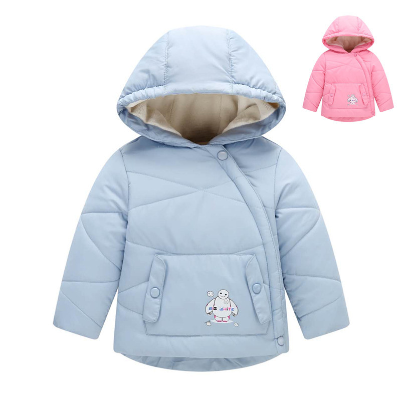 冬季新款儿童棉服小童加绒棉衣宝宝外穿卡通加厚棉袄上衣幼儿园服
