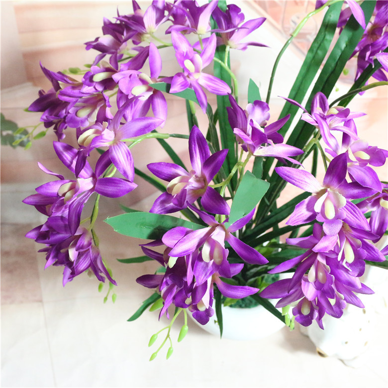 仿真蝴蝶兰花蕙兰 仿真家居装饰花卉高档仿真花蜘蛛兰新款假花