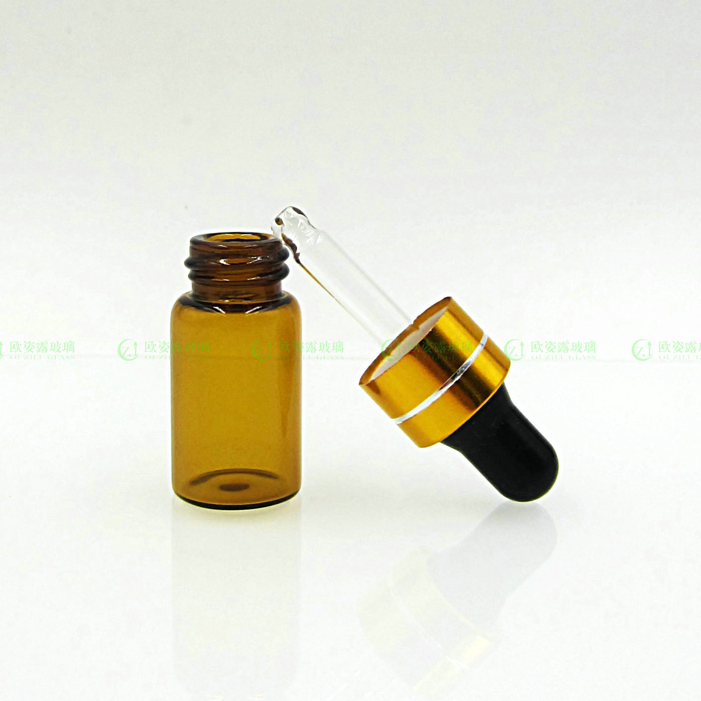 13牙精油瓶盖 电化铝盖 配黑白胶头滴管 铝盖 玻璃瓶盖 小样瓶盖