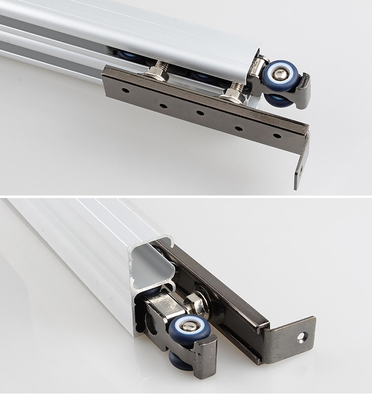 实木门双吊轨玻璃门折叠推拉门滑轨滑轮吊轨吊轮导轨移门轨道滑道