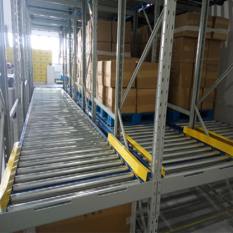 定制重型滚筒式货架流利货架先进先出滑移重力式货架