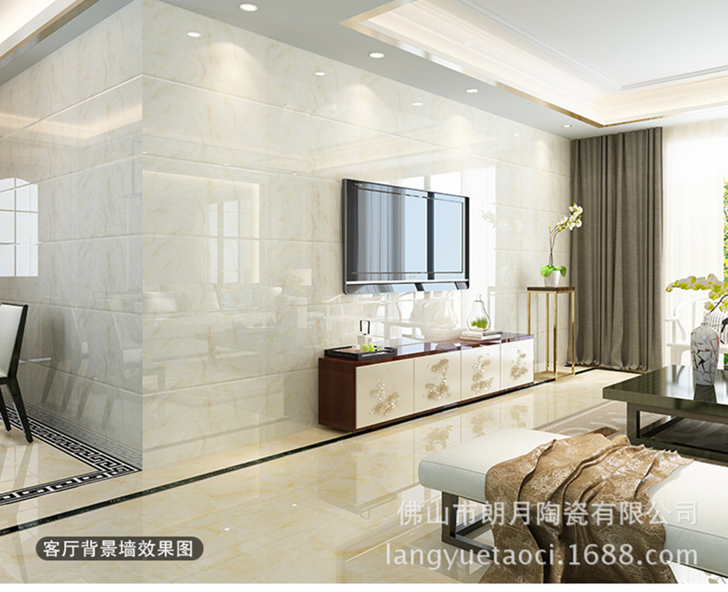 广东400*800客厅墙砖金丝米黄郁金香冰裂玉别墅楼梯过道工程瓷砖