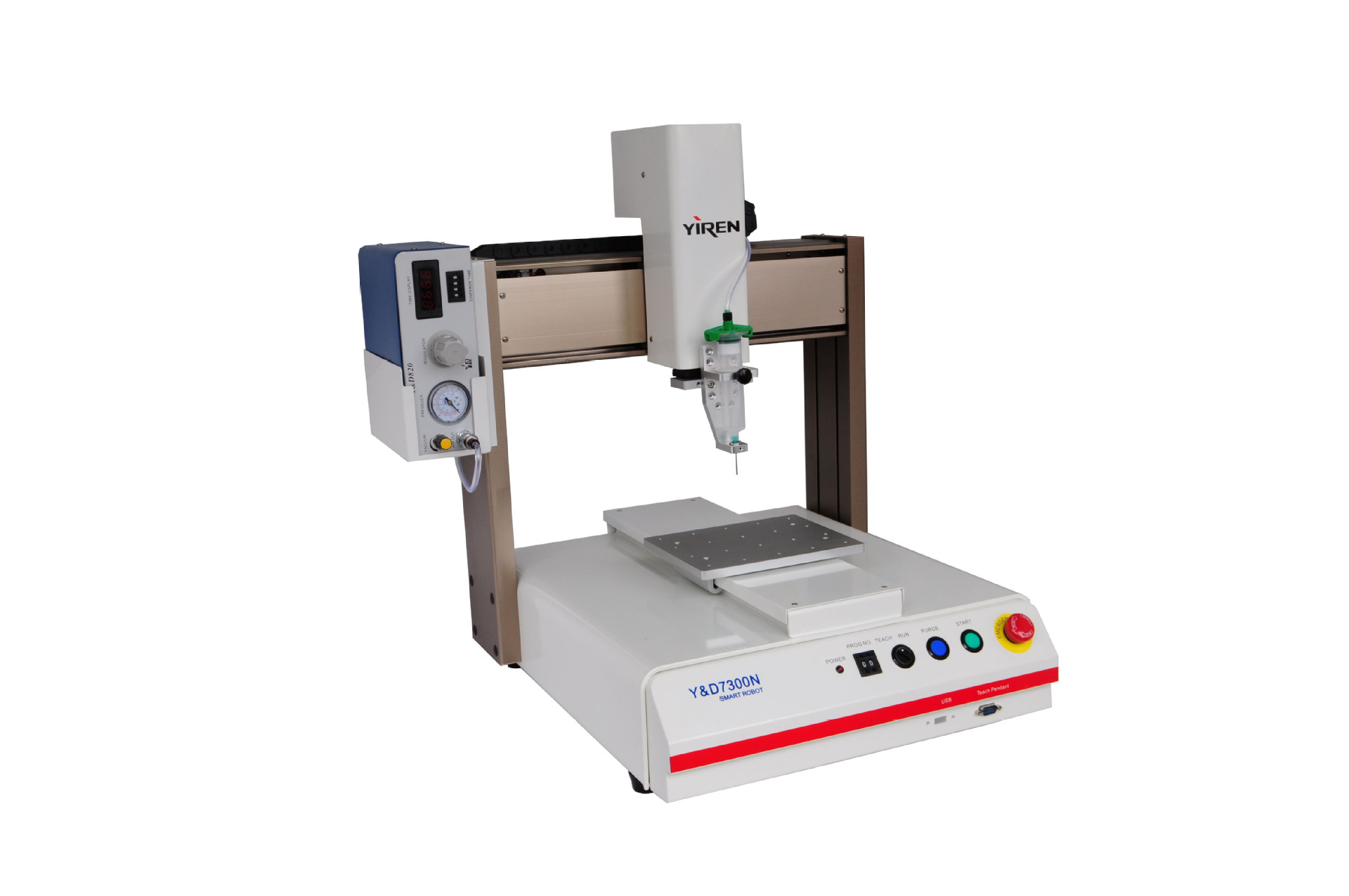 三轴全自动圆形喇叭涂胶机uv硅胶黄胶三轴涂胶热熔胶蓝牙耳机粘接