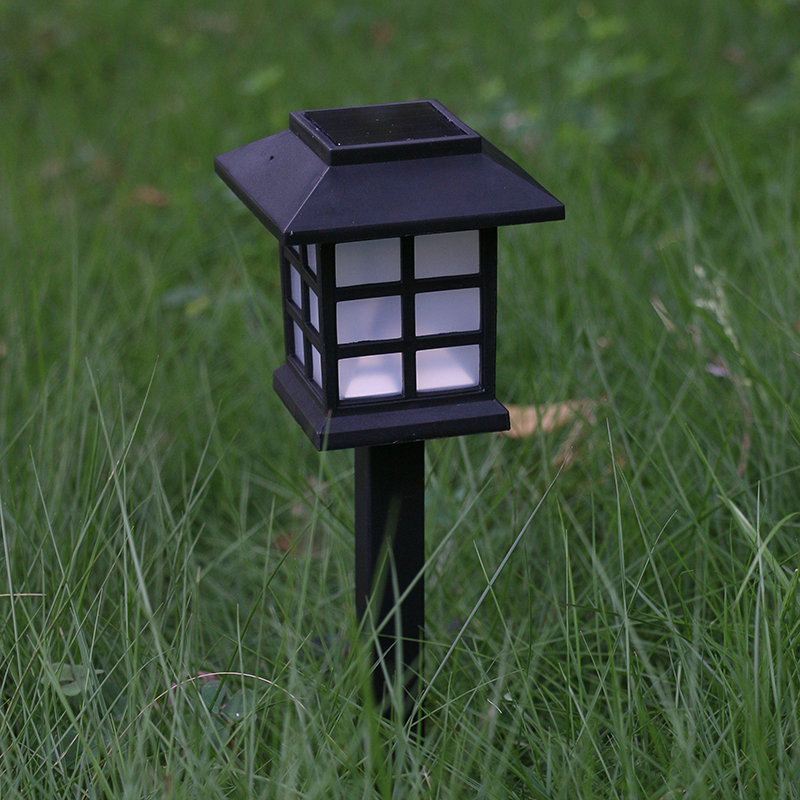 不锈钢防水太阳能灯 庭院草坪房型灯 户外led太阳能灯 led地插灯