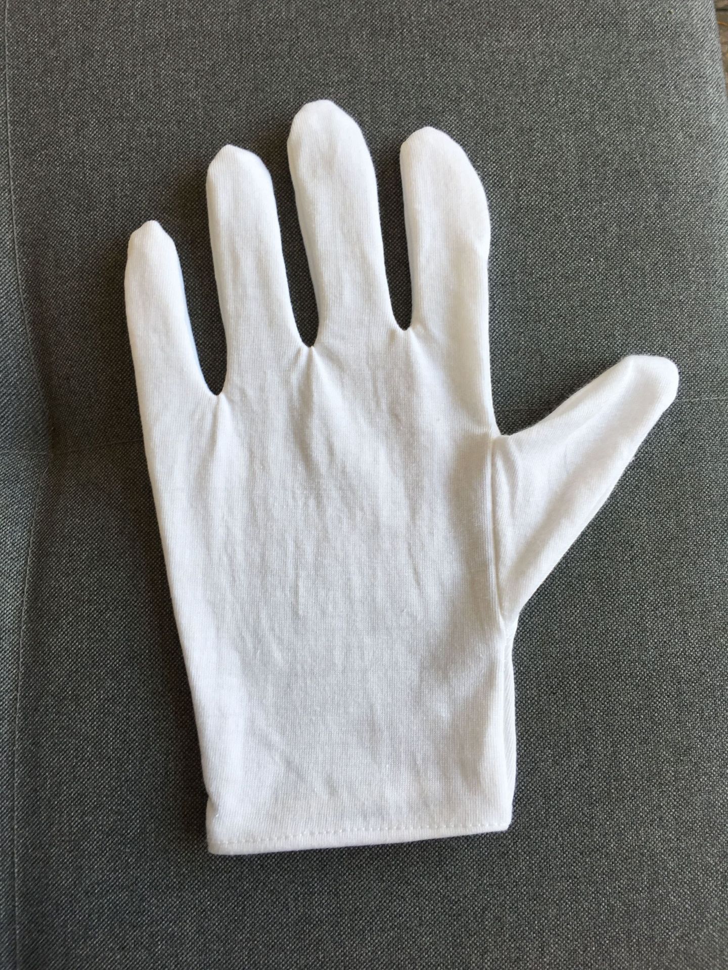 23cm加大加厚汗布手套 白色纯棉作业手套质检工业工作劳保棉手套